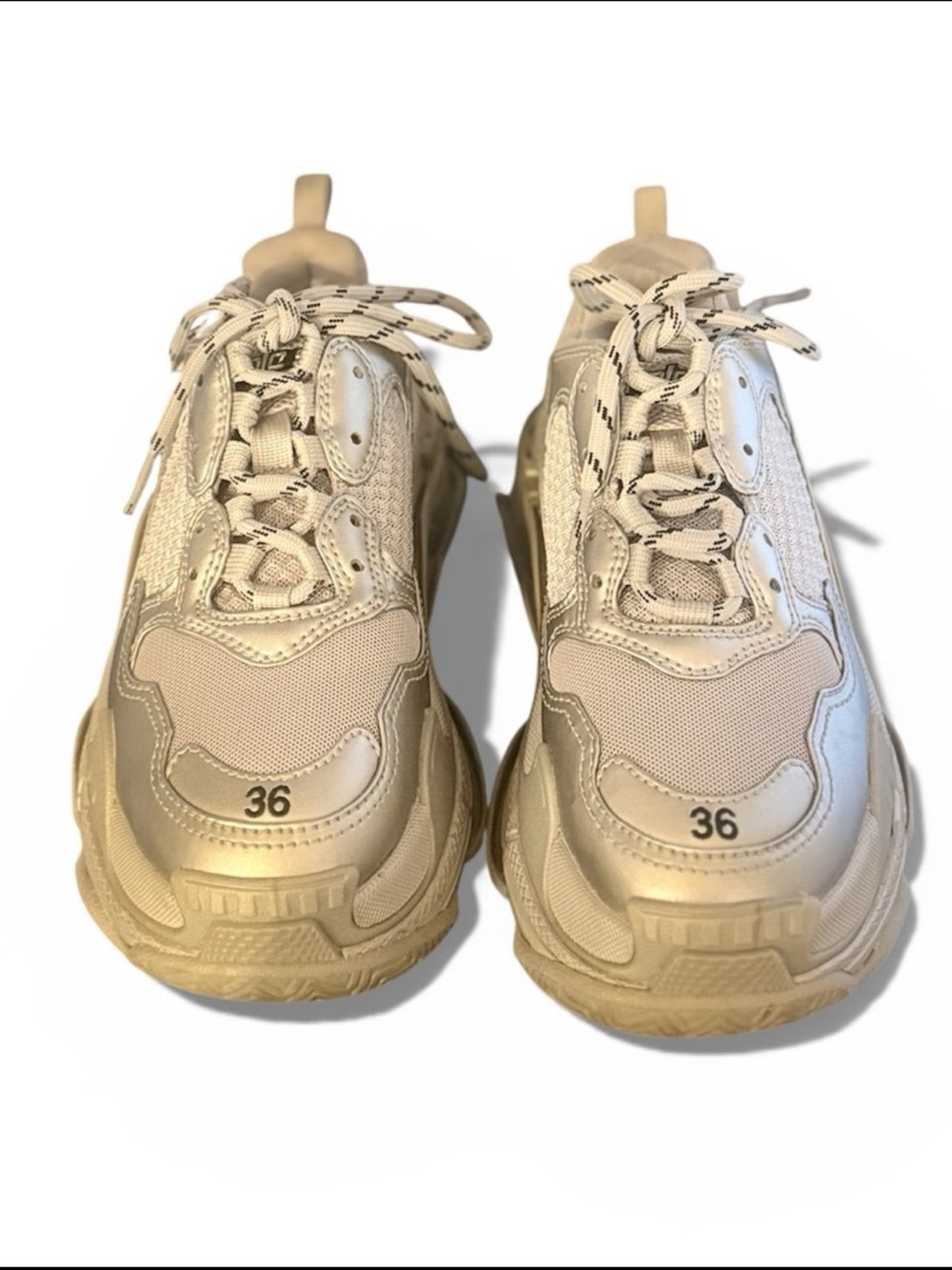 Balenciaga Triple S Sneakers in Metallic Silver Size 36.5 (US 6)